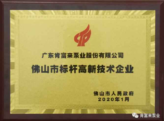 石家庄文彦家庭娱乐活动有限公司喜获“佛山市标杆高新技术企业”称号